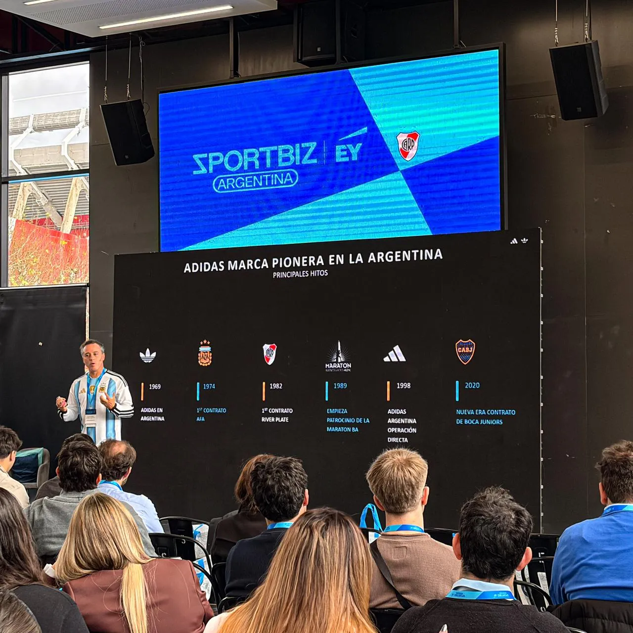Presentación sobre los hitos de adidas en Argentina durante SportBiz Argentina 2026